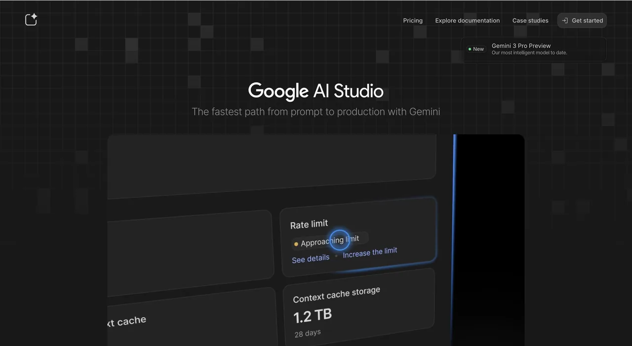 Главная страница Google Ai Studio